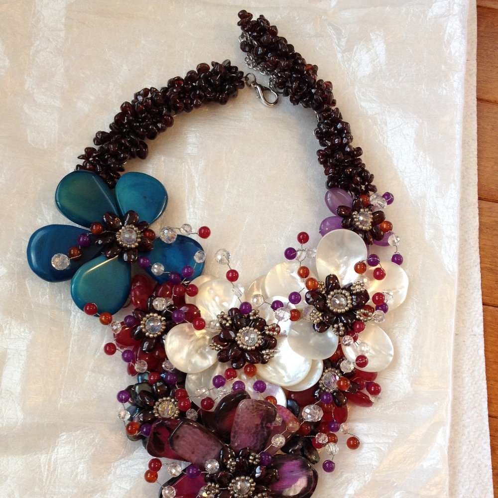 Red Carpet Multi Color Floral Necklace